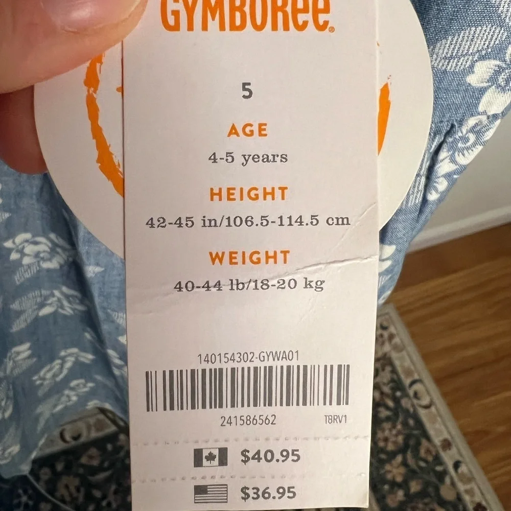 Gymboree chambray girls dress size 5 NWT